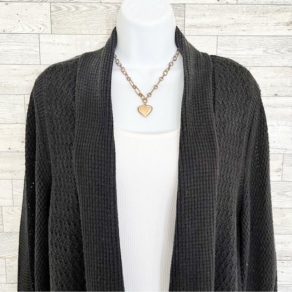 CROFT & BARROW Black Chunky Knit Cardigan, M - Picture 7 of 9